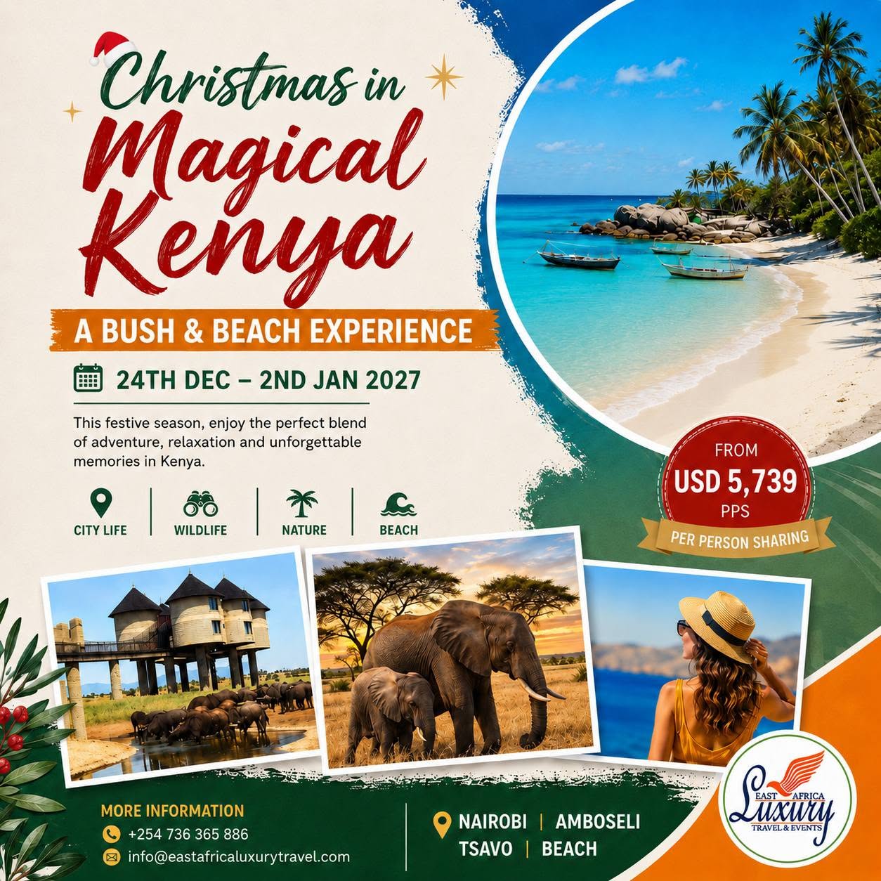 Bush & Beach Safari Combo to Magical Kenya